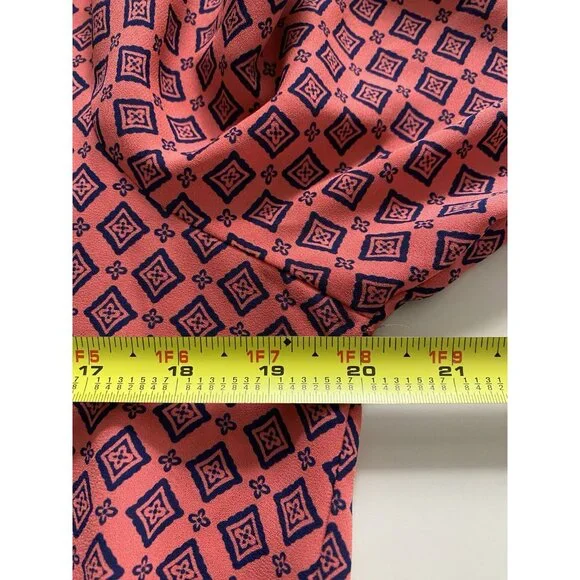 Pleione V Neck Blouse Womens Size S Geometric Print High Low Hem Pullover - Picture 7 of 8